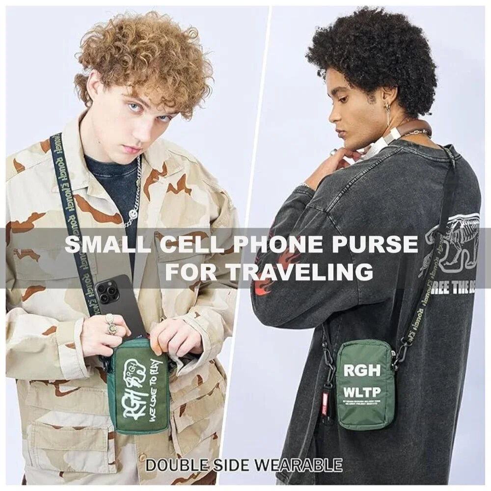 Small Crossbody Shoulder Bag Nylon Cotton Glow in Dark Logo Women Men